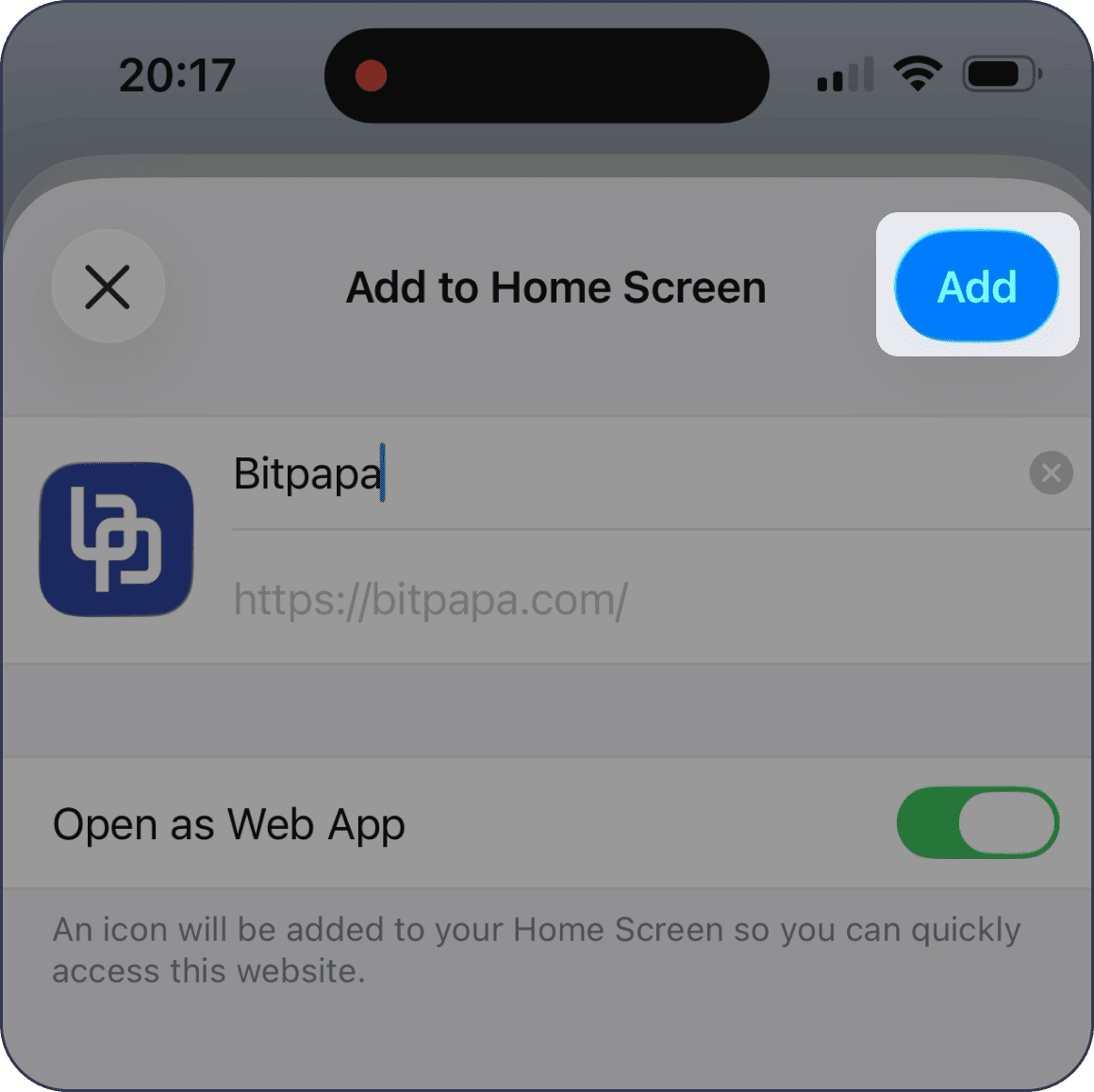 Bitpapa PWA step 5
